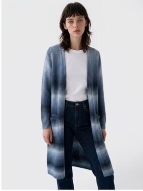 Joseph A blue ombré duster cardigan with pockets M
